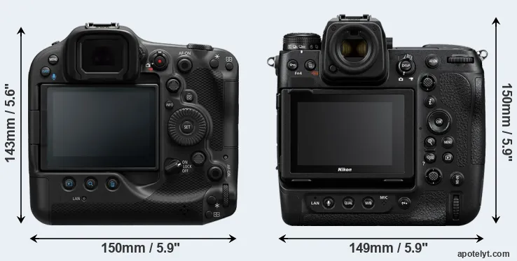 Comparison R3 or Z9 rear