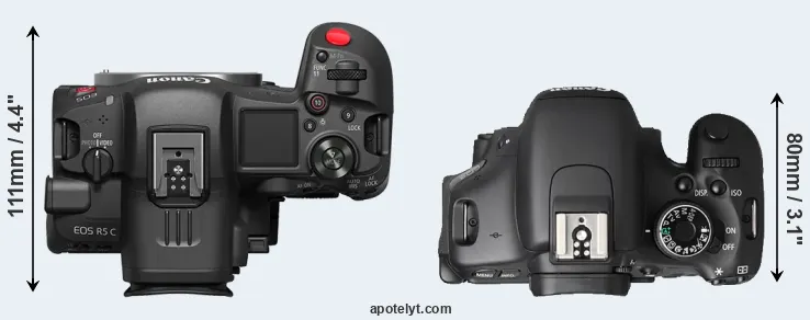Compare R5 C versus T3i top