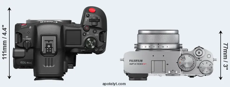 Compare R5 C versus GFX 100RF top