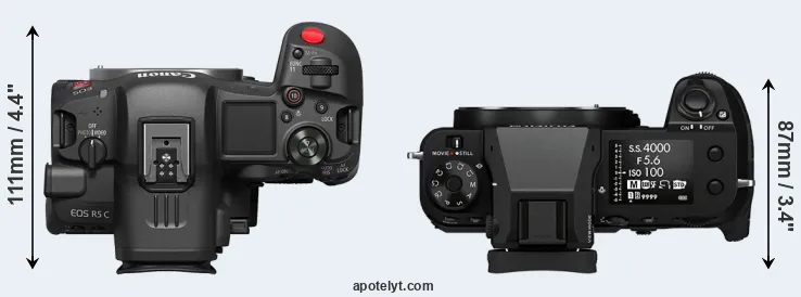 Compare R5 C versus GFX 100S top