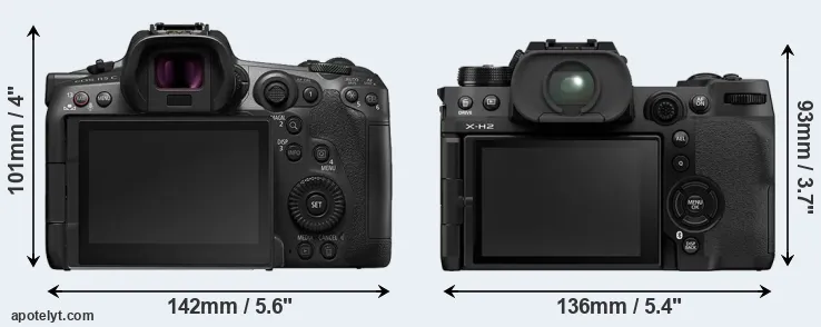 Comparison R5 C or X-H2 rear