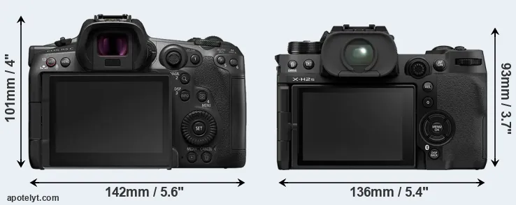 Comparison R5 C or X-H2S rear