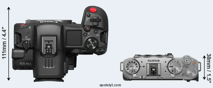 Compare R5 C versus X-M5 top