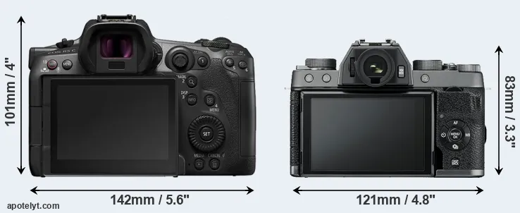 Comparison R5 C or X-T100 rear