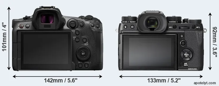 Comparison R5 C or X-T2 rear