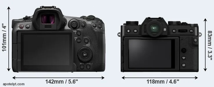 Comparison R5 C or X-T30 II rear