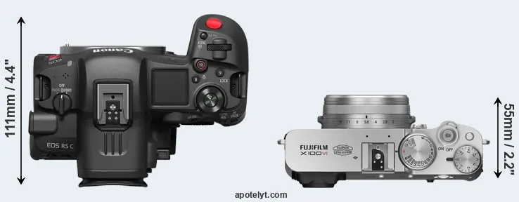 Compare R5 C versus X100VI top