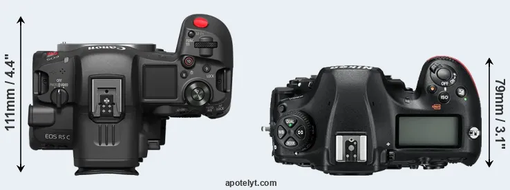 Compare R5 C versus D850 top