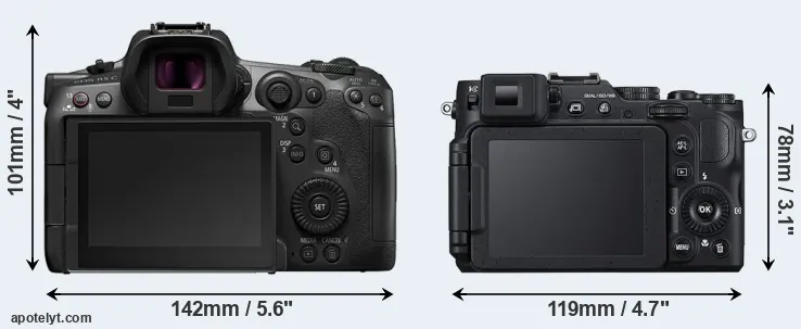 Comparison R5 C or P7800 rear