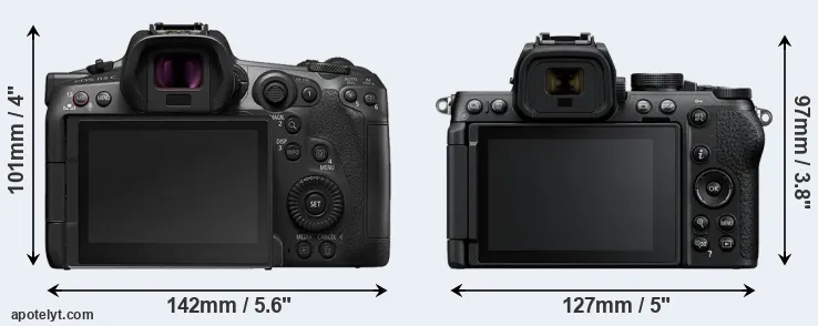 Comparison R5 C or Z50 II rear
