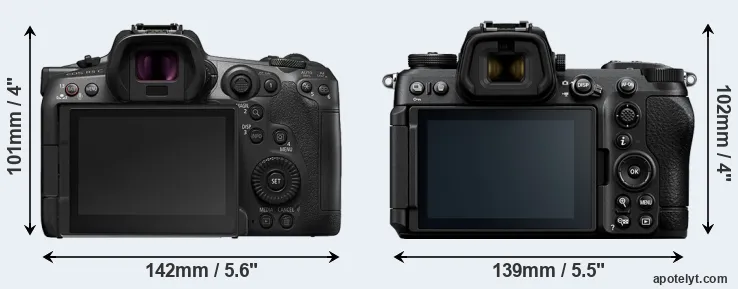 Comparison R5 C or Z6 III rear