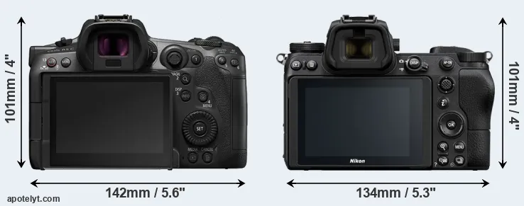 Comparison R5 C or Z6 rear
