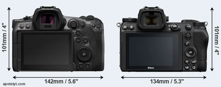 Comparison R5 C or Z7 II rear