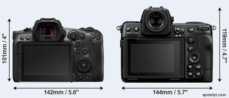 Comparison R5 C or Z8 rear
