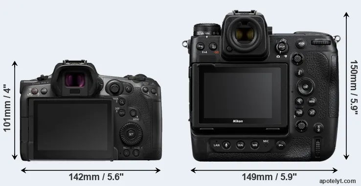 Comparison R5 C or Z9 rear