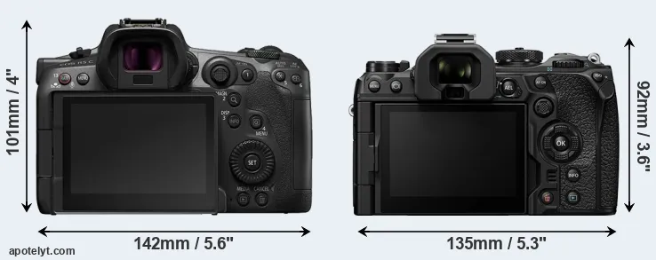 Comparison R5 C or OM-1 II rear