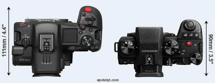 Compare R5 C versus S5 II top
