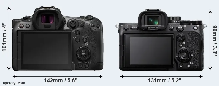 Comparison R5 C or A7 IV rear