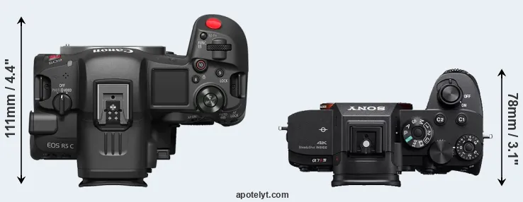 Compare R5 C versus A7R IV top