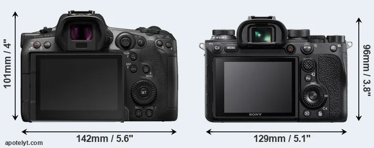 Comparison R5 C or A9 II rear