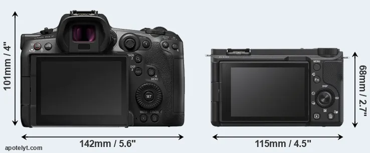 Comparison R5 C or ZV-E10 II rear