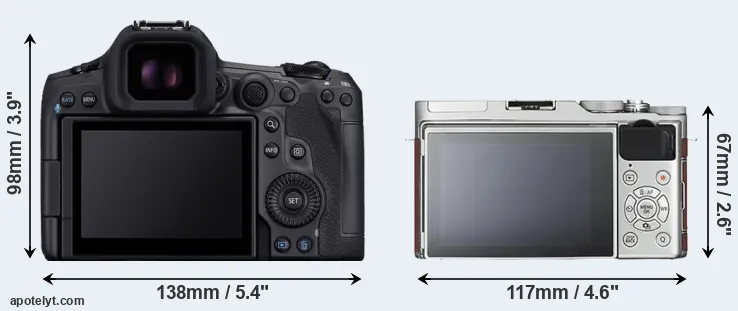 Comparison R5 Mark II or X-A3 rear