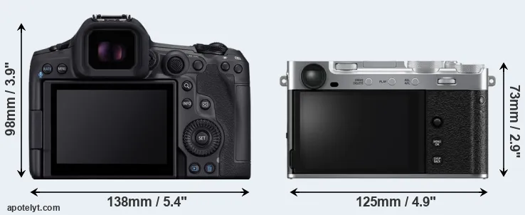 Comparison R5 Mark II or X-E5 rear