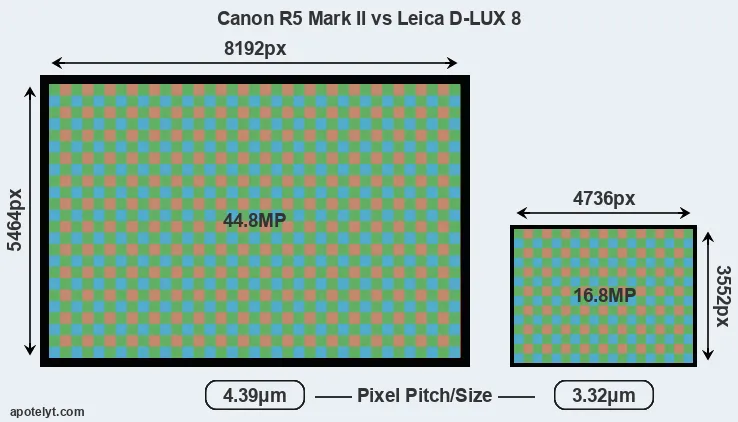 R5 Mark II versus D-LUX 8 MP