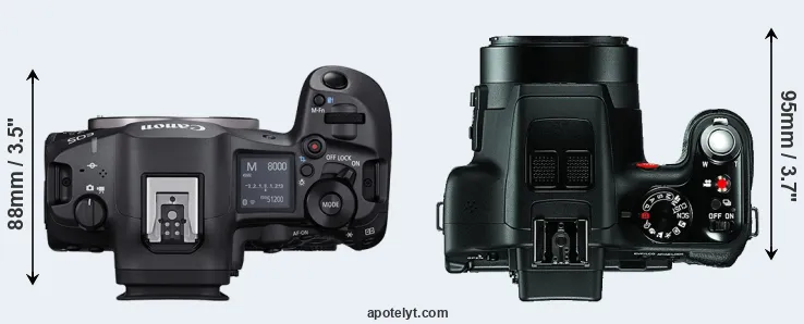 Compare R5 Mark II versus V-LUX 3 top