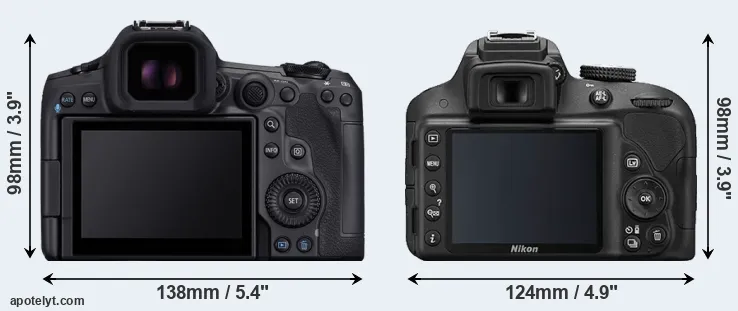 Comparison R5 Mark II or D3300 rear
