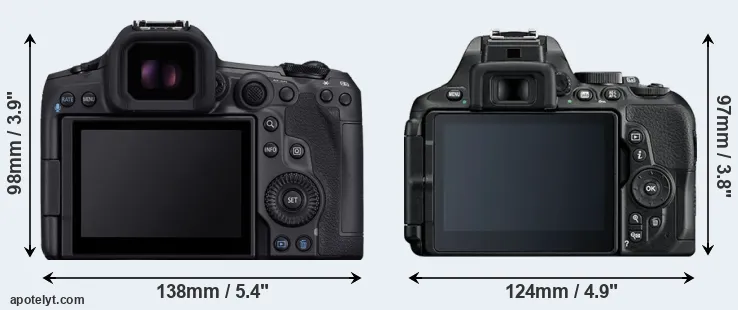 Comparison R5 Mark II or D5600 rear