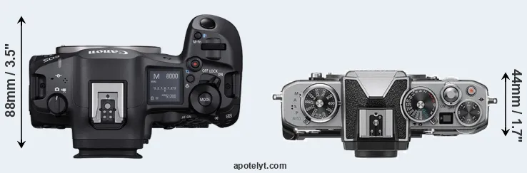 Compare R5 Mark II versus Z fc top