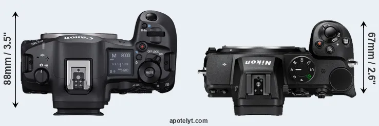 Compare R5 Mark II versus Z5 top