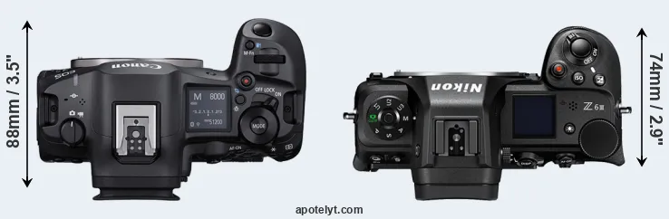 Compare R5 Mark II versus Z6 III top