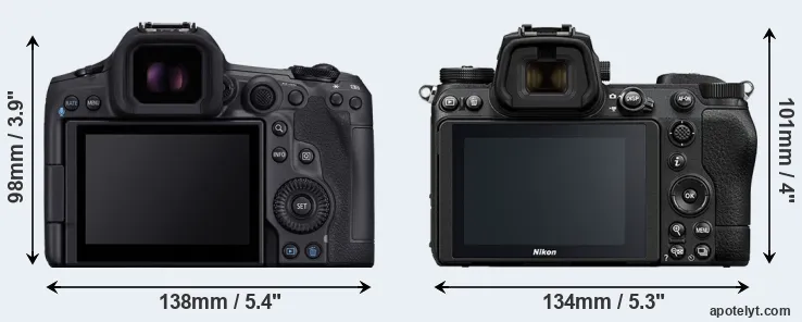 Comparison R5 Mark II or Z7 II rear