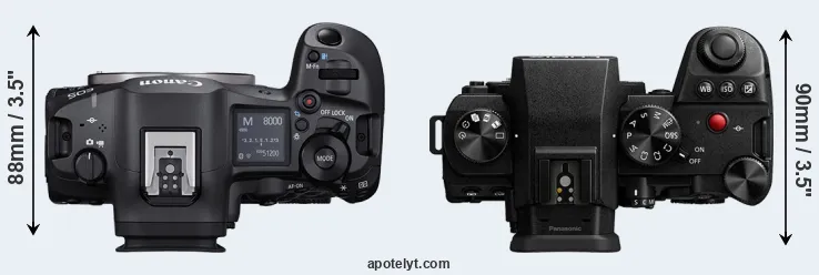 Compare R5 Mark II versus G9 II top