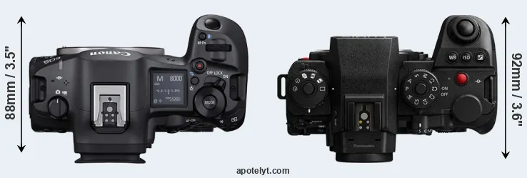 Compare R5 Mark II versus S1 II top