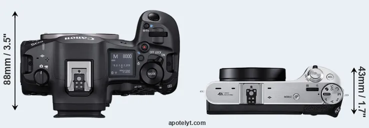 Compare R5 Mark II versus NX500 top