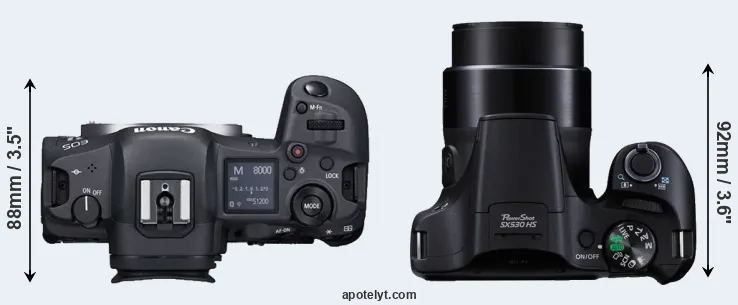 Compare R5 versus SX530 top
