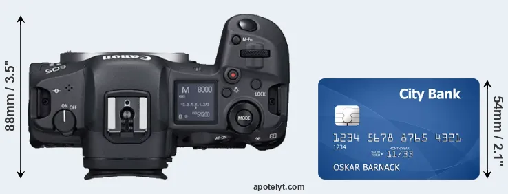 R5 versus credit card top view