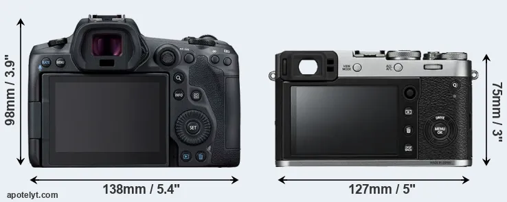 Comparison R5 or X100F rear