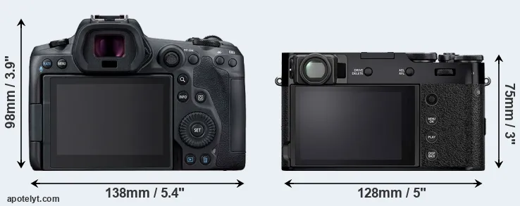 Comparison R5 or X100V rear