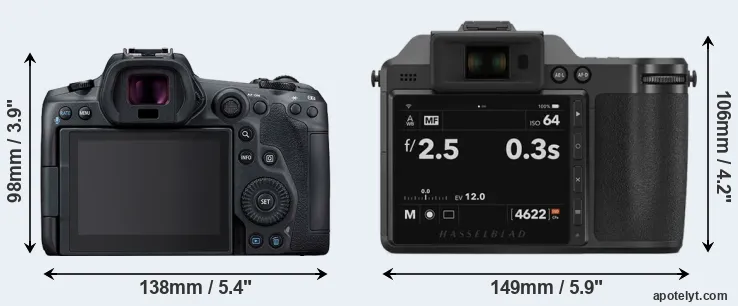 Comparison R5 or X2D 100C rear