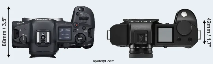 Compare R5 versus Leica SL2 top