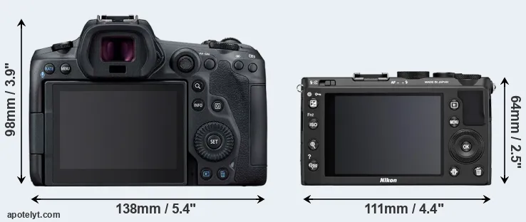 Comparison R5 or Coolpix A rear