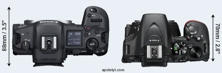 Compare R5 versus D5500 top
