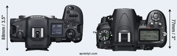 Compare R5 versus D7000 top