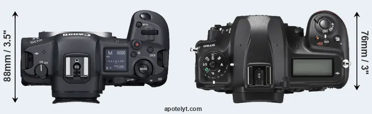 Compare R5 versus D780 top