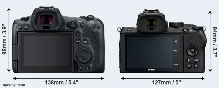 Comparison R5 or Z50 rear