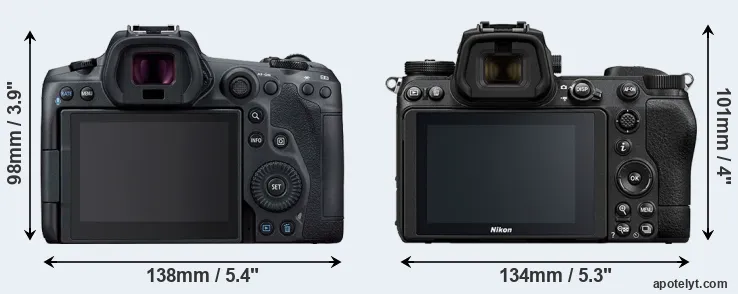 Comparison R5 or Z6 II rear